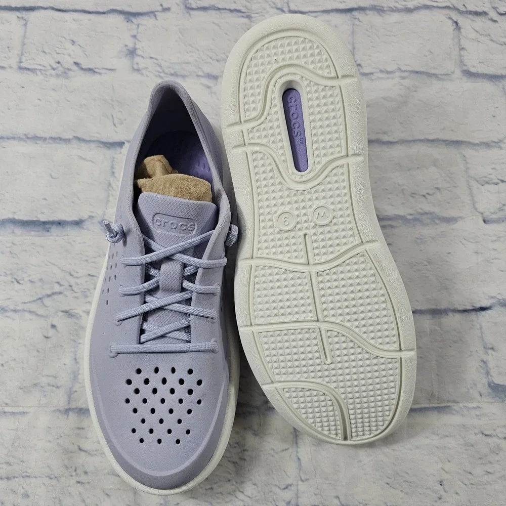 Crocs InMotion Pacer Women 9 Lavender Purple White Sneaker Comfort Walking